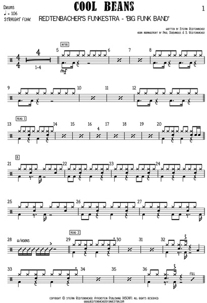 Cool Beans | Big Band score + parts | Redtenbacher's Funkestra