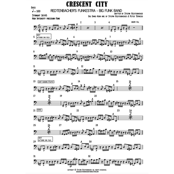Crescent City | Big Band score + parts | Redtenbacher's Funkestra