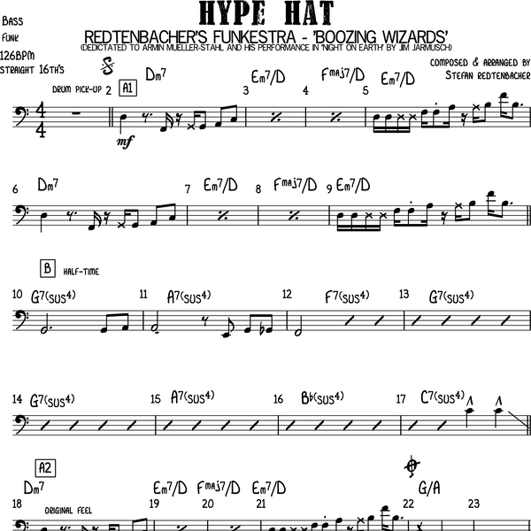 Hype Hat | Big Band score + parts | Redtenbacher's Funkestra